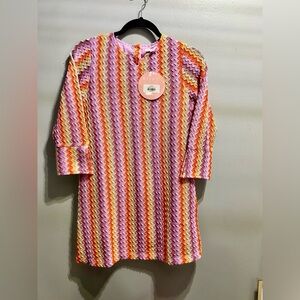 Little English Multicolor Zigzag Knit dress